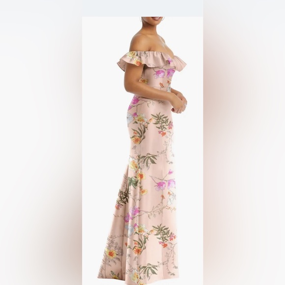 ALFRED SUNG Dresses & Skirts - COPY - ALFRED SUNG -BUTTERFLY BOTANICA RUFFLE TRIM